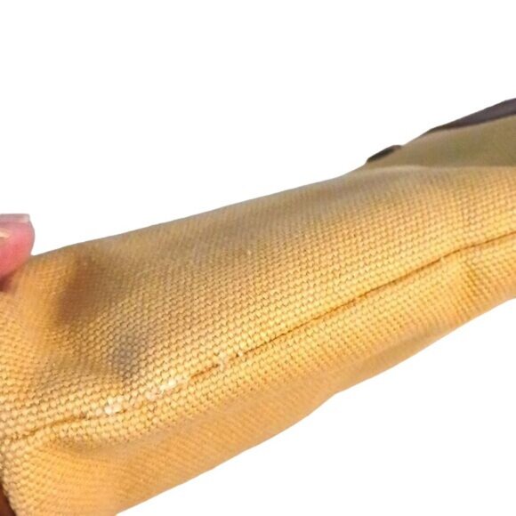 Scala Tan Canvas Palm Tree Bag Brown Leather Trim and‎ Adjustable Strap - Picture 12 of 12